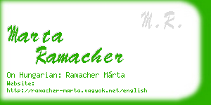marta ramacher business card